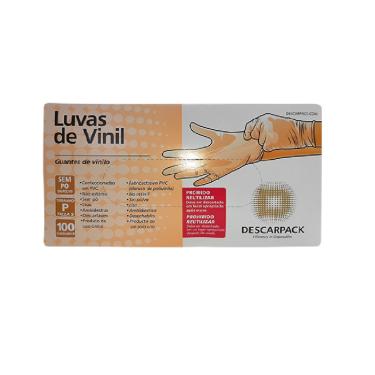 Imagem de Luva de Vinil Descarpack Sem Pó P 100 Unidades