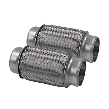 Imagem de RP Remarkable Power Power, Tubo Flexível De Entrada Escape Com 2" Diâmetro Interno X 6" Comprimento, Flexível, Silenciador Universal Aço Inoxidável Trança Dupla E Reforço Rk7506 Para Substituição