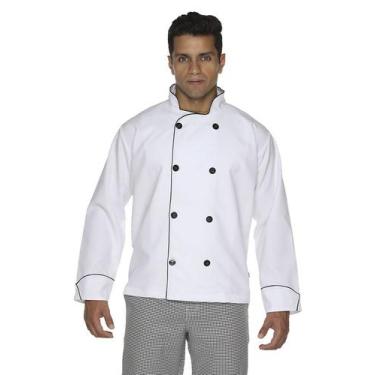 Imagem de Dolmã chef cozinha masculino manga longa branco - Demorgan Uniformes, 
