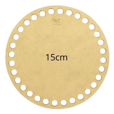 Imagem de Base de MDF para crochê/Fio de malha Redonda - 15cm Diâmetro