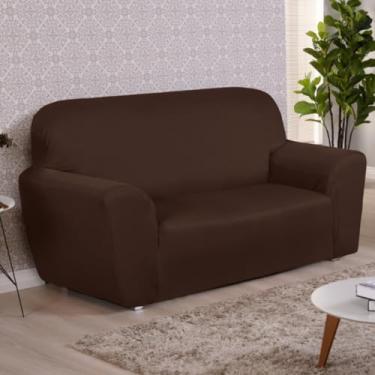 Imagem de Capa De Sofá Lisa Coladinha 2 e 3 ou 4 Lugares/Capa de Poltrona 1 Lugar (MARROM,4 Lugares)