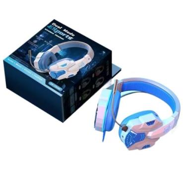 Imagem de Fones de ouvido sem fio do Bluetooth 5.0 Gamers com fones de ouvido com fio de microfone para cancelamento de ruído para telefone,White