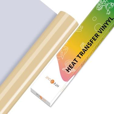 Imagem de HTVRONT Rolos De Vinil Htv Com Transferência Térmica - 30 Cm X 1,5 M, Bege, Para Camisas, Passável A Ferro Em Todas As Máquinas Corte, Fácil Cortar E Design Removível (Bege)