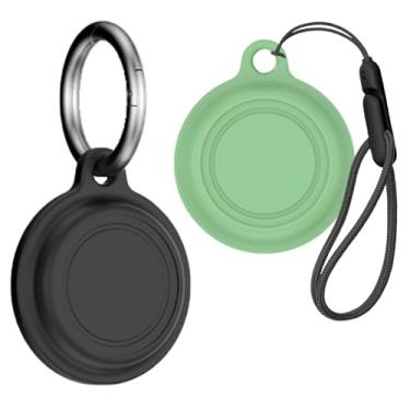 Imagem de NOUKAJU [Pacote com 2] Capa para Motorola Moto Tag, capa protetora de silicone (com fivela redonda + cordão) à prova de quedas, à prova de arranhões, à prova de poeira, capa protetora para Moto Tag