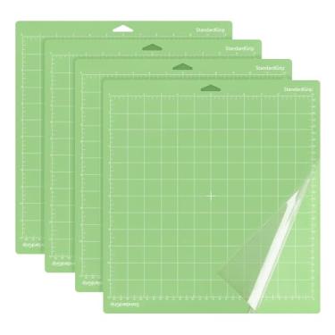 Imagem de Pacote com 4 tapetes de corte, corte de costura adesivo médio, tapete de corte de 30 x 30 cm para artesanato, compatível com várias máquinas de letras de marcas