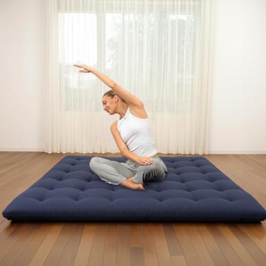 Imagem de Syrinx Colchão de futon de chão japonês, almofada de dormir dobrável de tatame para adultos e crianças, cama de chão dobrável ou almofada de banco
