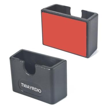 Imagem de TWAYRDIO Suporte de microfone de rádio 2 peças com adesivo traseiro, gancho universal para microfone, suporte de painel para Motorola Kenwood Midland Icom Yaesu Cobra Astatic, sem necessidade de