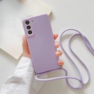 Imagem de Capa tiracolo com cordão para Samsung Galaxy A55 A35 A25 A15 A05 A05S A54 A14 A34 A24 A04E A04 A13 A33 A53 A23 A03 A03S, capa macia, roxa, para Samsung A04