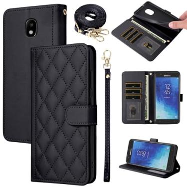 Imagem de Furiet Capa carteira para Samsung Galaxy J7 Star J 7 Crown 7J Refine 2018 J7V V 2ª geração com alça de ombro, vários compartimentos para cartões, capa de telefone com suporte para Aura S767VL SM J737V