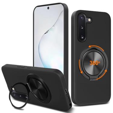 Imagem de Capa de telefone compatível com Samsung Galaxy Note 10 (não Plus), suporte de anel giratório de 360° com suporte/suporte de silicone TPU Silm Fit capa protetora à prova de choque para Samsung Galaxy