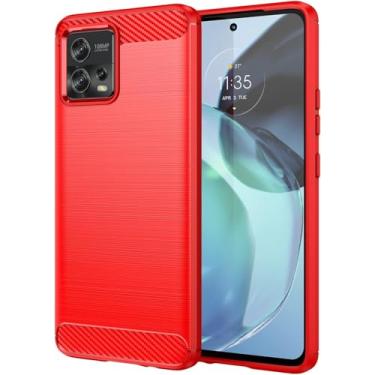 Imagem de Capa Case Moto G72 (Tela 6.55) Carbon Fiber Anti Impacto (Vermelho)
