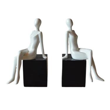 Imagem de Suportes para livros Bookends arte bookends resina bookends mesa escritório ornamento simples personagem bookends para biblioteca de escritório ou estudo Suporte para livros