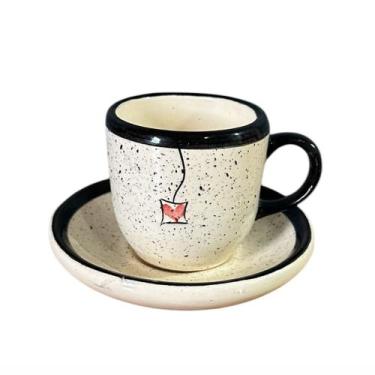 Imagem de Xícara 50ml Com Pires Para Tomar Café da Manhã - Dan Cerâmica