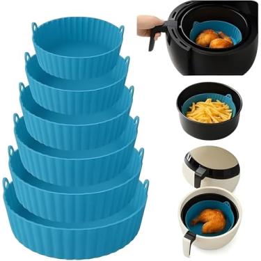 Imagem de Kit com 6 Formas de Silicone Premium Antiaderente para Air Fryer, Reutilizável, Universal, Compatível com Forno, Microondas e Fritadeira Elétrica- Linha Premium (Cores Sortidas)