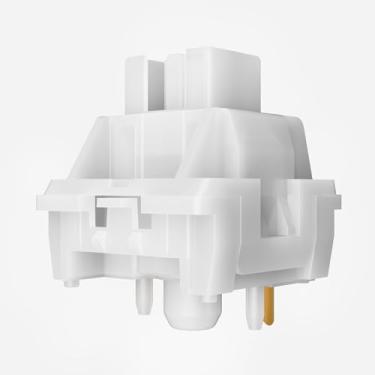 Imagem de Interruptores silenciosos Snow Lotus para teclado mecânico de jogos, 5 pinos lineares/jogos e escritório/pré lubrificados (108 peças, branco mudo)