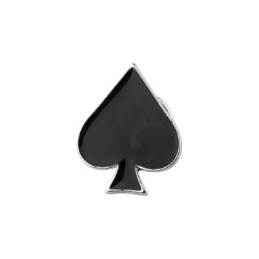 Imagem de AKTAP Cartas de Baralho Presentes Amantes Ace Poker Card Broches Corações Espadas Alfinetes de Lapela para Mochilas Jogos de Azar Casino Joias Presente, Small, Aço inoxidável, Sem Pedra Preciosa