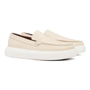 Imagem de Mocassim Masculino Sider em Couro Macio Confortável 41 Bege