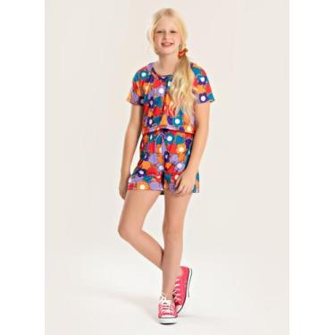 Imagem de Conjunto Verão Menina Marrom Cropped e Shorts com Cadarço - Molekada, 