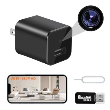 Imagem de Uyrotsruo Carregador USB inteligente 1080p WiFi câmera interna de segurança oculta monitor de bebê, câmera de segurança de vigilância, detecção de movimento com aplicativo Live Feed