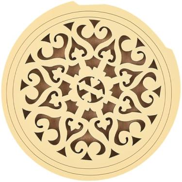 Imagem de GORGECRAFT Capa Soundhole de guitarra de madeira 4,1 polegadas amarelo claro padrão de flor de madeira captador capas de bloco de som protetor redutor de feedback buffer para violões acústicos
