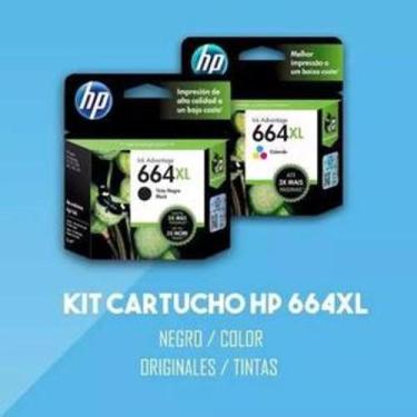 Imagem de Combo Cartucho Hp 664xl Preto Color Originais 2676 3776 4676