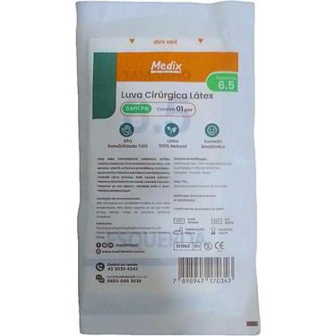 Imagem de Luva Cirúrgica de Látex Medix - Sem Pó - 6.5 - Par