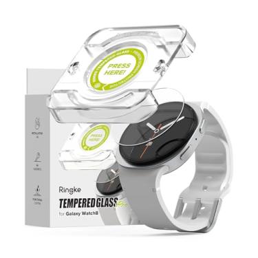 Imagem de Ringke Protetor de tela de vidro temperado Pro [super fácil de instalar] compatível com Samsung Galaxy Watch 8 (44 mm), dureza 9H inquebrável compatível com capa - pacote com 2