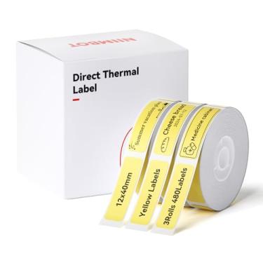 Imagem de NIIMBOT Etiquetadora para D11/D110/D101, 3 rolos de fita térmica de etiquetas à prova d'água para substituição de etiquetas de escritório doméstico