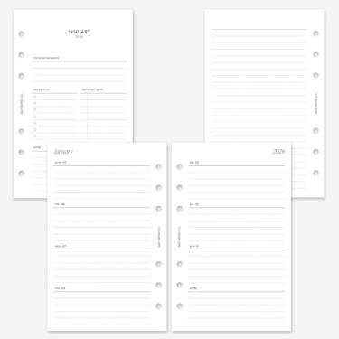 Imagem de MAY PAPER CO. Recarga de agenda semanal compacta Franklin Covey 2026, agenda semanal em duas páginas para FC Compact, Personal Filofax e agenda LV MM com 6 anéis (forrado horizontal)