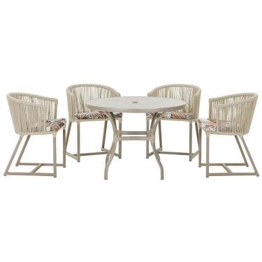 Imagem de Mesa Com 4 Cadeiras E Noronha Estofado 6 Trama autêntico Rami