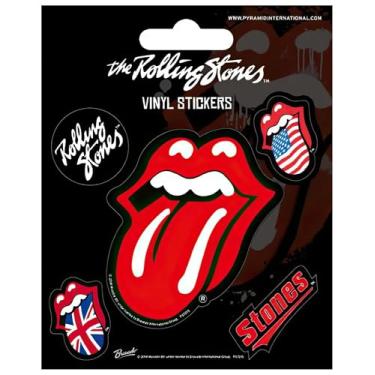 Imagem de 1art1 Adesivo adesivo Rolling Stones - logotipo da língua, 5 adesivos de vinil (12,7 x 10 cm)