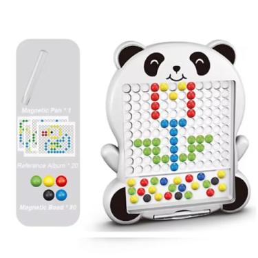 Imagem de Prancheta de Desenho Magnética Infantil – Brinquedo Educativo com Lousa Colorida Montessori (Panda Branco)
