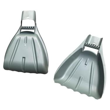 Imagem de IEUDNS 2x pás de folhas, ancinho de mão, coletor de lixo, agricultura, arbustos, gramado, espalhamento de cobertura morta, garras de folhas grandes,