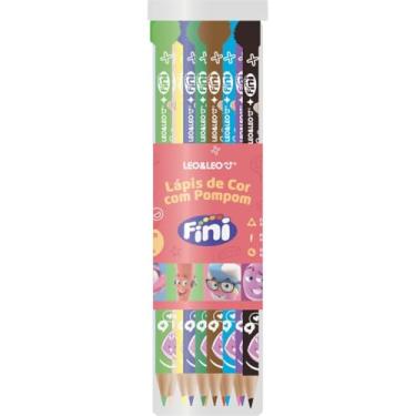 Imagem de Lápis De Cor Triangular Com Pompom Fini - Pote C/12 Unid. Leo&leo