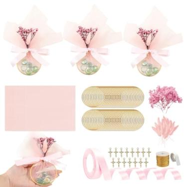 Imagem de Ansberta Conjunto de 30 lembrancinhas de doces de amêndoa de batismo para convidados, incluindo bolsa de tule e anel, presente de batismo faça você mesmo, para lembrancinhas de primeira comunhão, chá