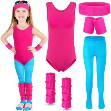 Imagem de Fantasia Giegxin Kids 80s Workout de Halloween com acessórios