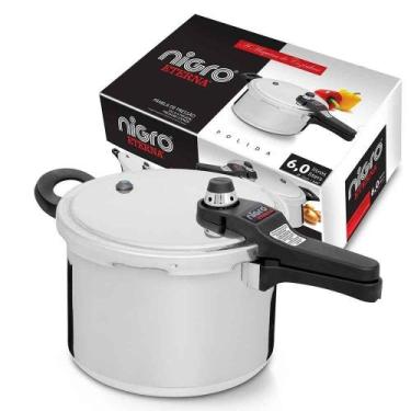 Imagem de Panela de Pressão Eterna Polida 6 Litros Nigro, 6L, Prata