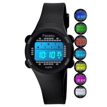 Imagem de Relógio Facasu Digital Kids à prova d'água com luz por 4-10 anos
