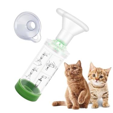 Imagem de PAWFECTJEE Espaçador De Inalador Portátil Para Gatos Com 2 Máscaras Silicone - Nebulizador Problemas Respiratórios Felinos Solução Administração Medicamentos Fácil E (Verde)