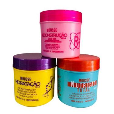 Imagem de Kit Cronograma 3 Mascaras Mousse Maranata Hair 300g