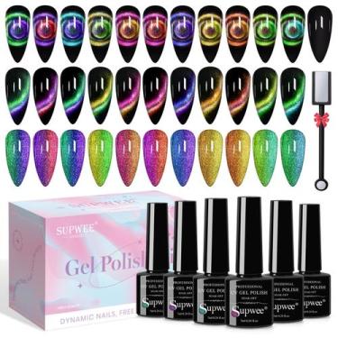 Imagem de Verniz de unhas SUPWEE Cat Eye Gel 9D Galaxy Cateye 7mL x12