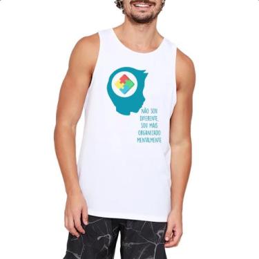 Imagem de Camiseta Regata Autismo nao diferente mais organizado mentalmente - Al