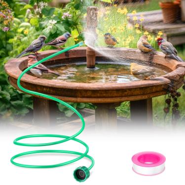 Imagem de 1 pacote de beija-flor de 152 cm com bocal de 0,8 mm, borrifadores para jardim externo de pátio com tubo de pulverização de alumínio ajustável, mangueira para quintal, banho de pássaros, trampolim