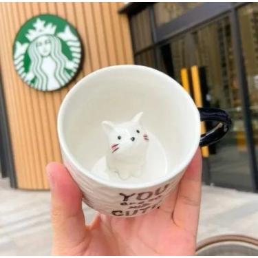 Imagem de Caneca Cerâmica Com Gato Fofo 3d Xícara Café Leite Chá - BM36, C3