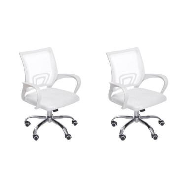 Imagem de Kit 2 Cadeiras para Escritório Diretor Tela Mesh com Relax Tok 3310 Branco