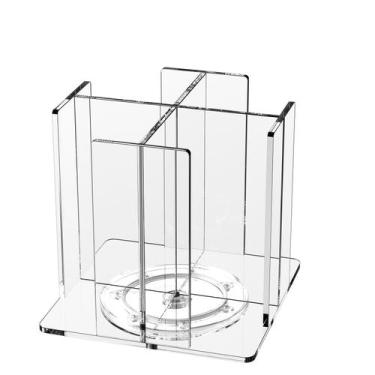Imagem de Porta-copos e tampas KOTEMON 4 compartimentos rotativos transparentes