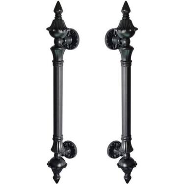 Imagem de Puxador Duplo Classic 530mm Preto Fosco Porta Pivotante Correr Passage
