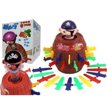 Imagem de Jogo Pula Pirata no Barril, Brinquedo com Espadas Coloridas, Jogo de Ação e Diversão