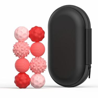 Imagem de Bolas Sensoriais Magnéticas de Silicone – Brinquedo Antiestresse e Calmante para Crianças e Adultos, Ideal para Autismo, Alívio Ansiedade (8 peças - vermelho)