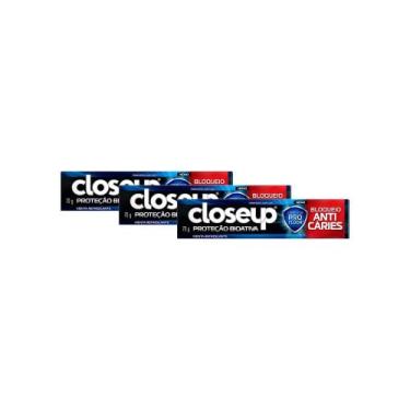 Imagem de Kit 3 Creme Dental Close Up Proteção Bioativa Bloqueio Anticáries 70g